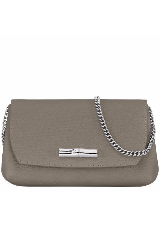 Longchamp Roseau Clutch Turtledove Leather Women