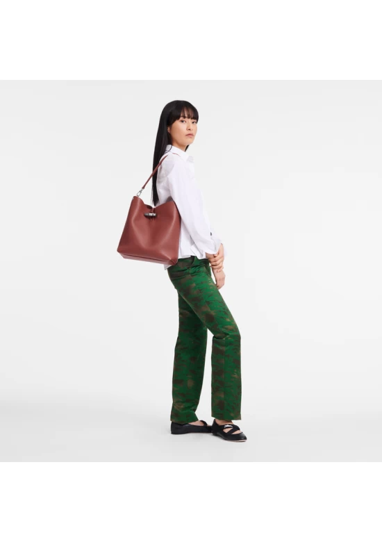 Longchamp Le Roseau M Shoulder Bag Chestnut  Women