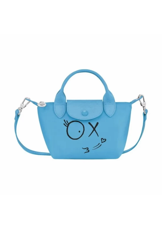 Longchamp X André Xs Le Pliage Top Handle Bag Blue Women