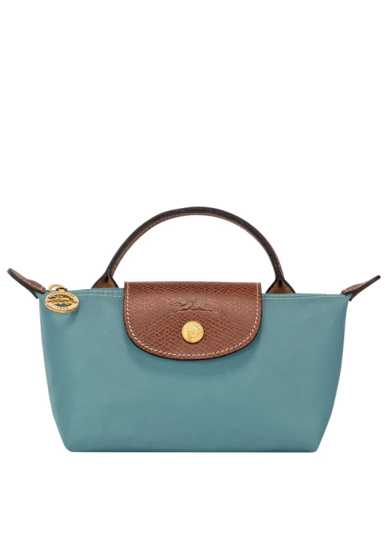 Longchamp Bag Le Pliage Original Pouch with Handle Eucalyptus Recycled Canvas Women