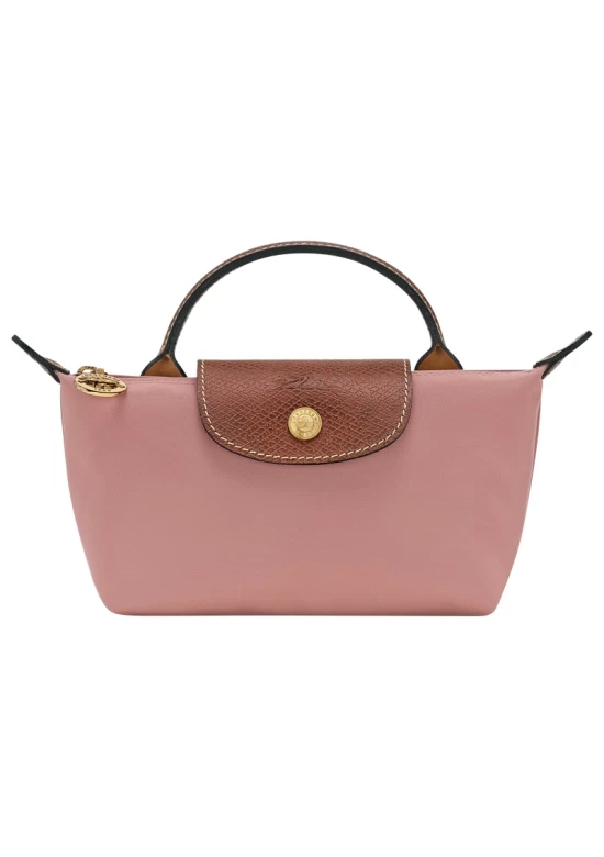 Longchamp Bag Le Pliage Original Pouch with Handle Pink Tea Recycled Canvas Women