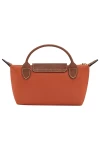 Longchamp Bag Le Pliage Original Pouch with Handle Brick Recycled Canvas Women
