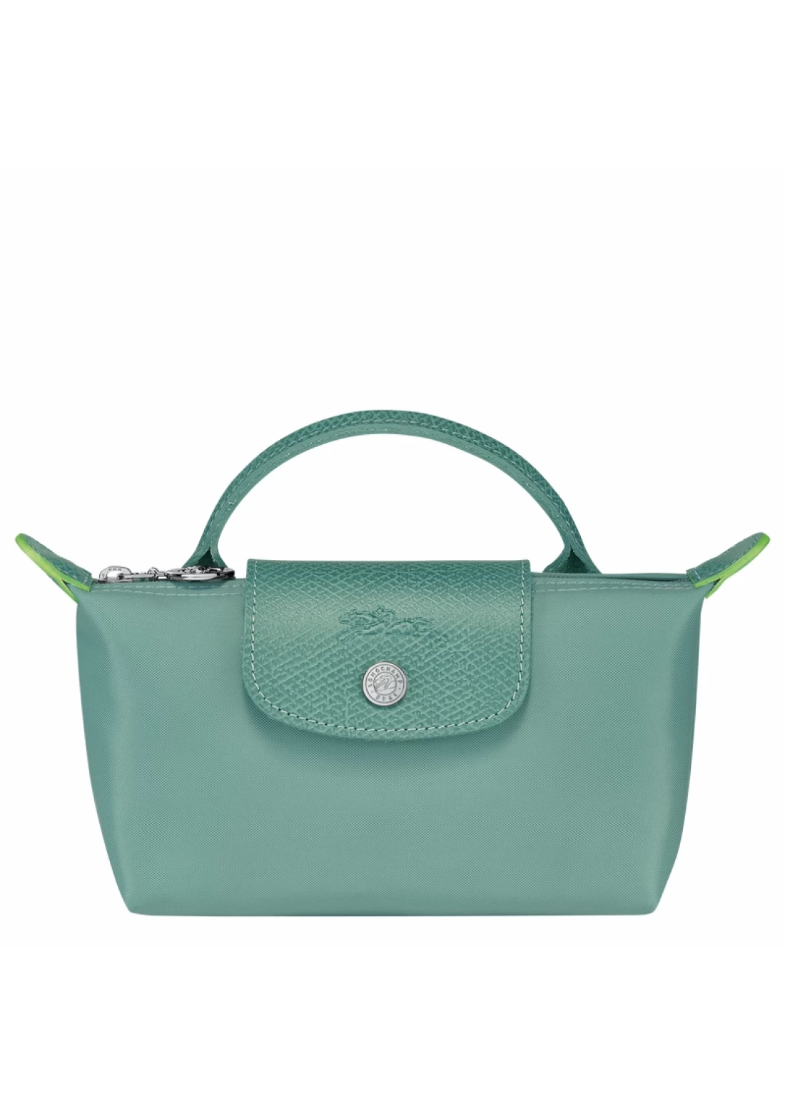 Longchamp Le Pliage Green Pouch with Handle Lagoon Women