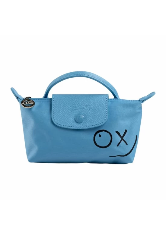 Longchamp X André Saraiva Le Pliage Pouch Blue Women