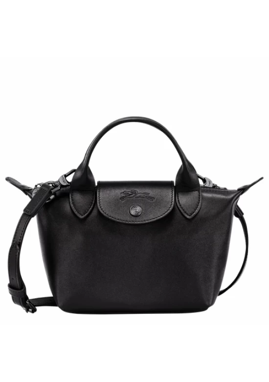 Longchamp Le Pliage Xtra Leather Handbag XS Black Women