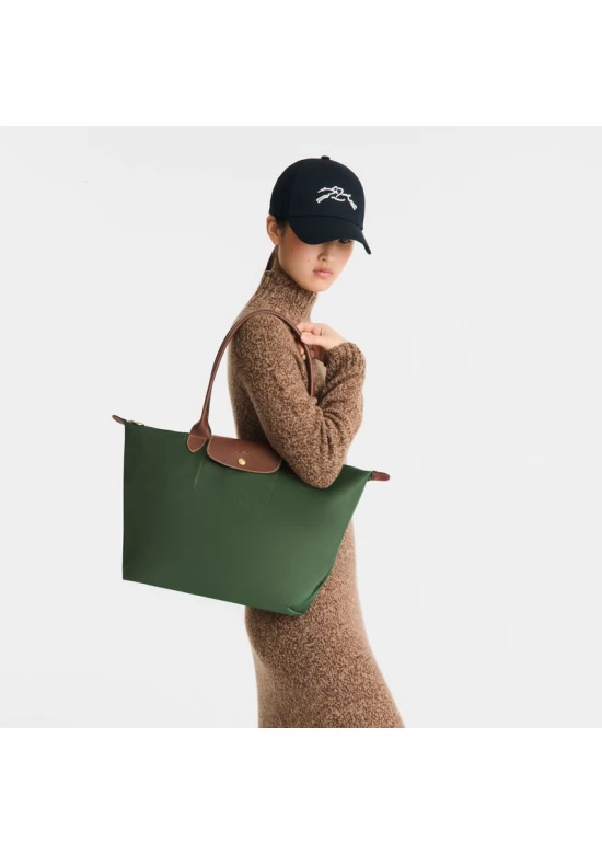 Longchamp Bag Le Pliage Original L Tote British Green Recycled Canvas Women