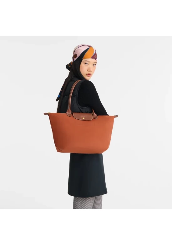 Longchamp Bag Le Pliage Original L Tote Bag Brick Recycled Canvas Women