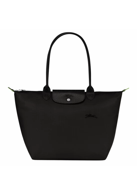 Longchamp Le Pliage Green L Tote Bag Recycled Canvas Black Women