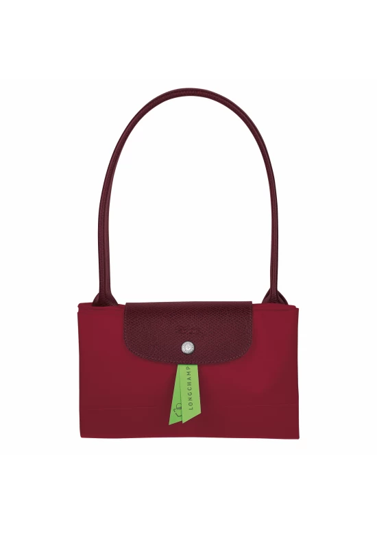 Longchamp Le Pliage Green L Tote Bag Recycled Canvas Red Women