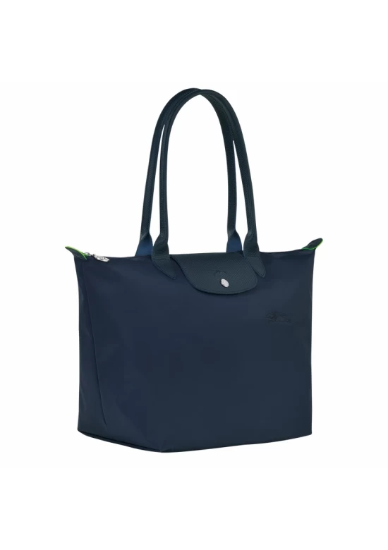 Longchamp Le Pliage Green L Tote Bag Recycled Canvas Navy Women