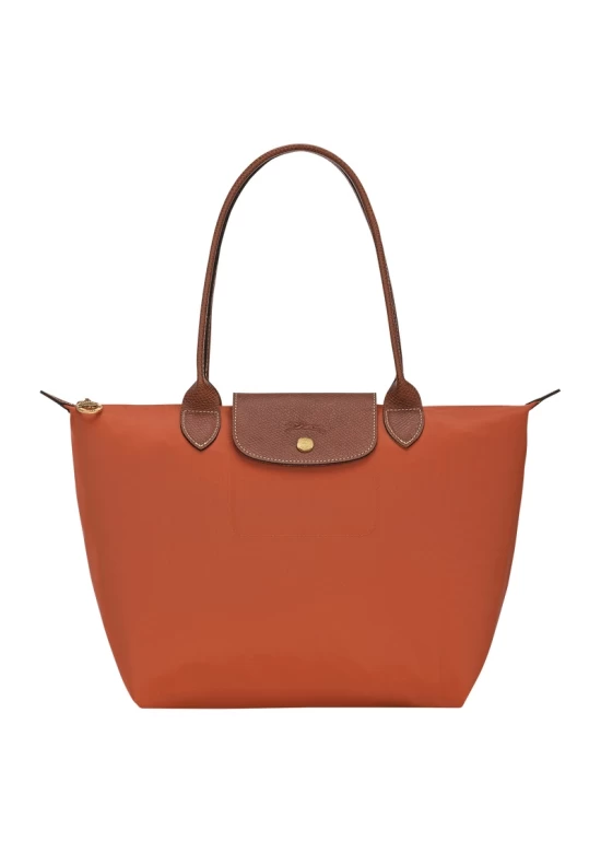 Longchamp Bag Le Pliage Original M Tote Bag Brick Recycled Canvas Women