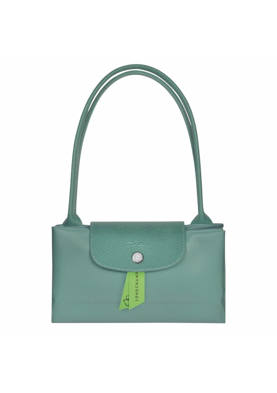 Longchamp Le Pliage Green M Tote Bag Recycled Canvas Lagoon Women