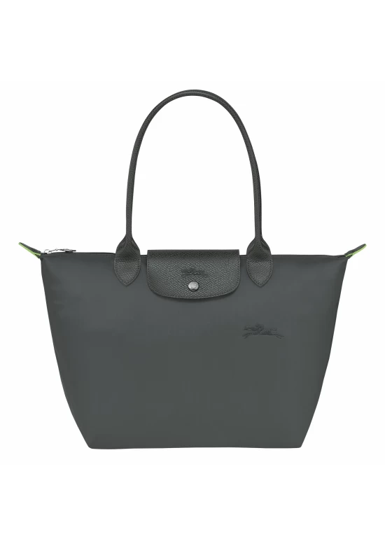 Longchamp Le Pliage Green M Tote Bag Recycled Canvas Graphite Women