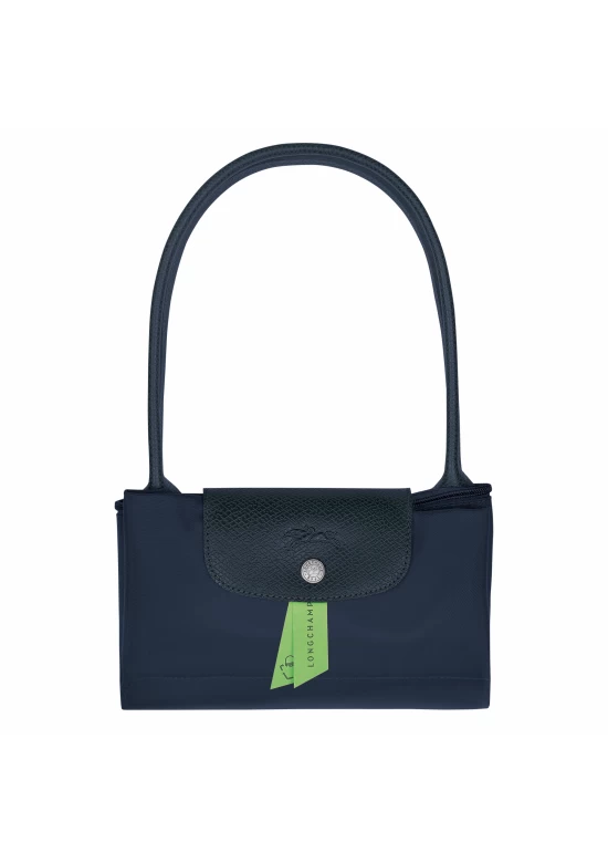 Longchamp Le Pliage Green M Tote Bag Recycled Canvas Navy Women