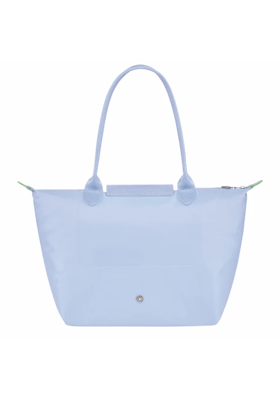 Longchamp Le Pliage Green M Tote Bag Recycled Canvas Sky Blue Women