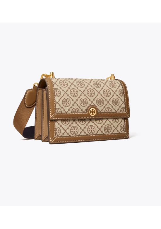 Tory Burch Small T Monogram Shoulder Bag Hazelnut Women