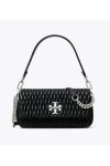 Tory Burch Small Kira Ruched Flap Shoulder Bag Black Women