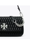 Tory Burch Small Kira Ruched Flap Shoulder Bag Black Women