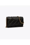 Tory Burch Fleming Soft Chain Wallet Black Women