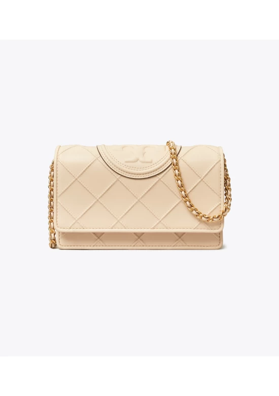 Tory Burch Fleming Soft Chain Wallet New Cream Women