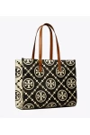 Tory Burch T Monogram Contrast Embossed Tote Black Women