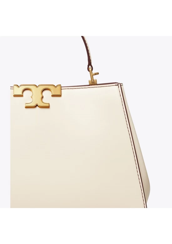 Tory Burch Eleanor Spazzolato Satchel Light Cream Women