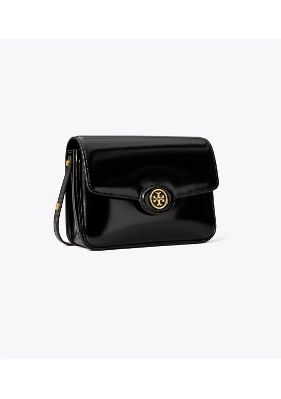 Tory Burch Robinson Spazzolato Convertible Shoulder Bag Black Women