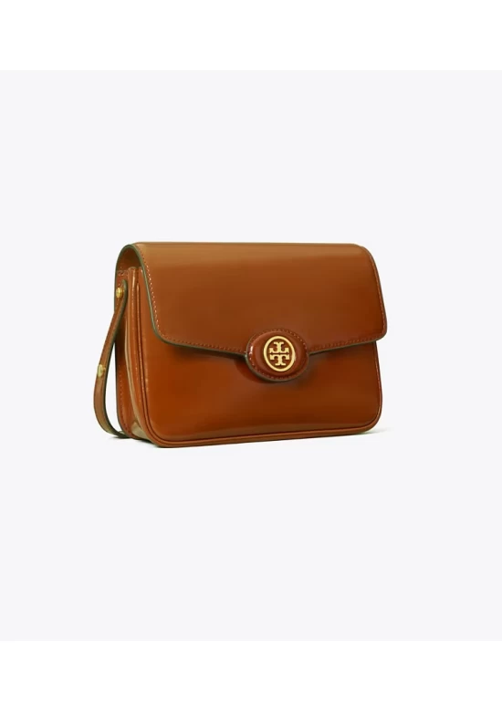 Tory Burch Robinson Spazzolato Convertible Shoulder Bag Dark Sienna Women