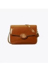 Tory Burch Robinson Spazzolato Convertible Shoulder Bag Dark Sienna Women