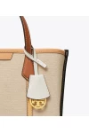 Tory Burch Small Perry Canvas Triple Compartment Tote Natural Women