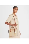 Tory Burch Small Perry Canvas Triple Compartment Tote Natural Women