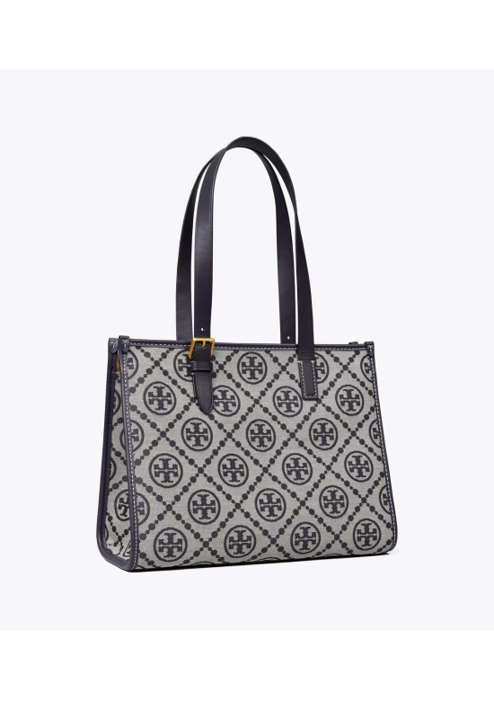 Tory Burch Small T Monogram Tote Navy Women