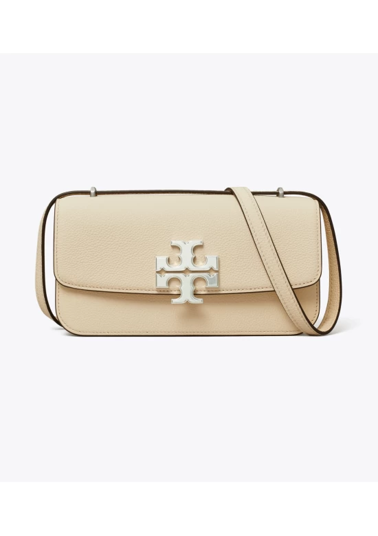 Tory Burch Eleanor Small Long Bag in Pebbled Leather Oat Women