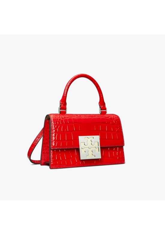 Tory Burch Bon Bon Croc Embossed Mini Top Handle Bag Women