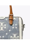 Tory Burch T Monogram Denim Petite Barrel Bag Pearl Blue Women