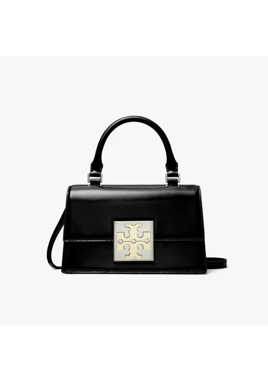 Tory Burch Bon Bon Spazzolato Mini Top Handle Bag Black Women