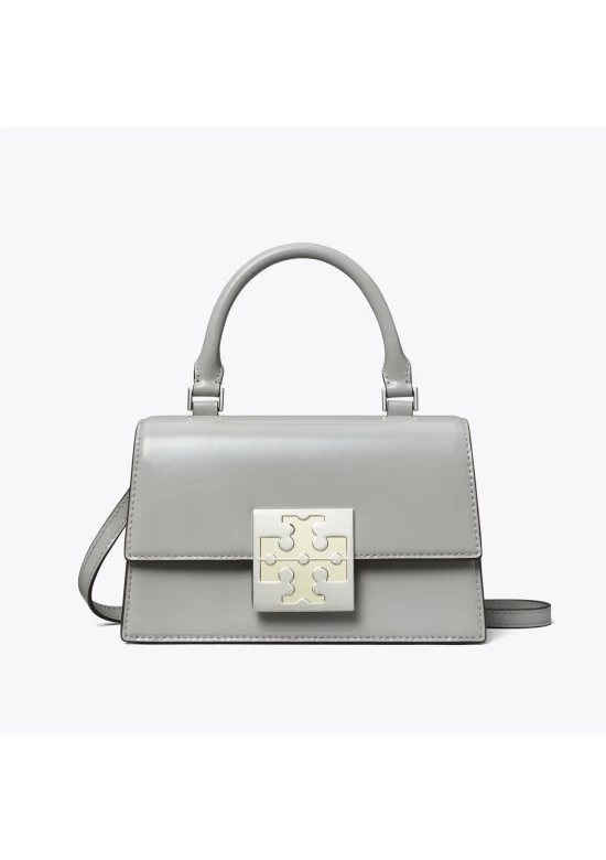 Tory Burch Bon Bon Spazzolato Mini Top Handle Bag Misty Cloud Women