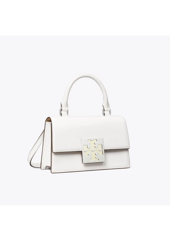 Tory Burch Bon Bon Spazzolato Mini Top Handle Bag White Women