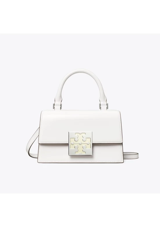 Tory Burch Bon Bon Spazzolato Mini Top Handle Bag White Women