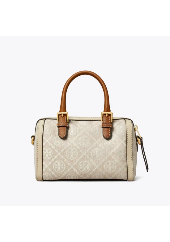 Tory Burch Petite T Monogram Barrel Bag Natural Women