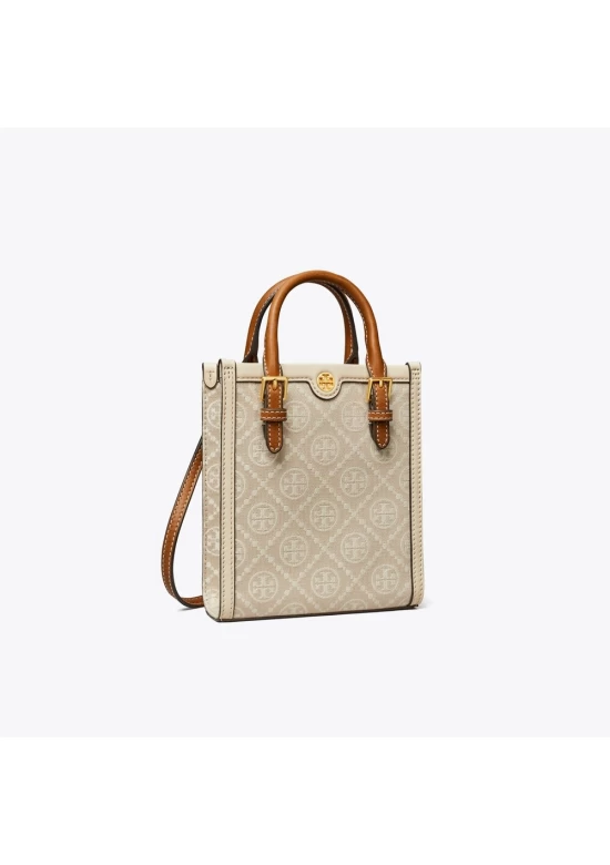 Tory Burch Mini T Monogram Tote Ivory Women