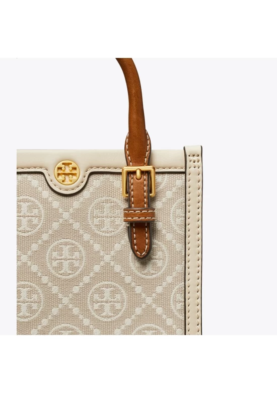 Tory Burch Mini T Monogram Tote Ivory Women