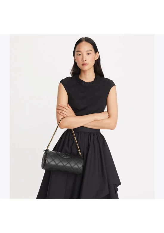 Tory Burch Fleming Soft Barrel Bag Black Women