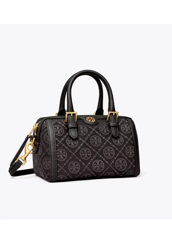 Tory Burch Mini T Monogram Barrel Bag Black Women