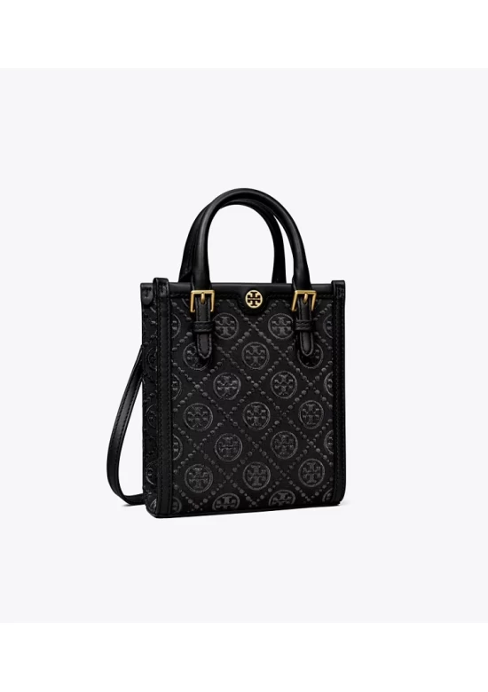 Tory Burch Mini T Monogram Tote Black Women