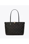 Tory Burch Small T Monogram Zip Tote Black Women