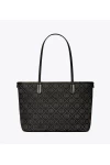 Tory Burch Small T Monogram Zip Tote Black Women