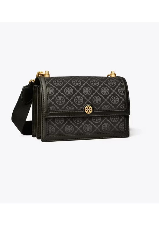 Tory Burch Small T Monogram Shoulder Bag Black Women