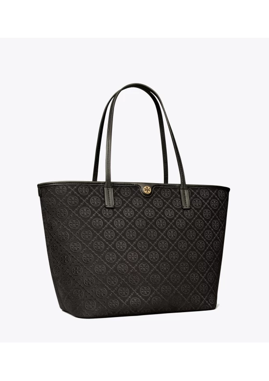 Tory Burch T Monogram Zip Tote Black Women