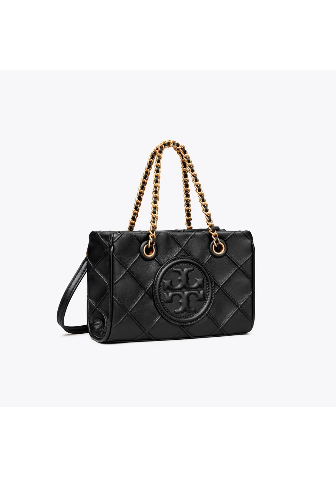 Fleming Large Leather Bucket Bag in Black - Tory Burch